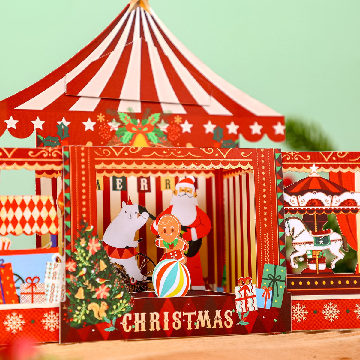 Christmas Circus Theater 3D Pop Up Card