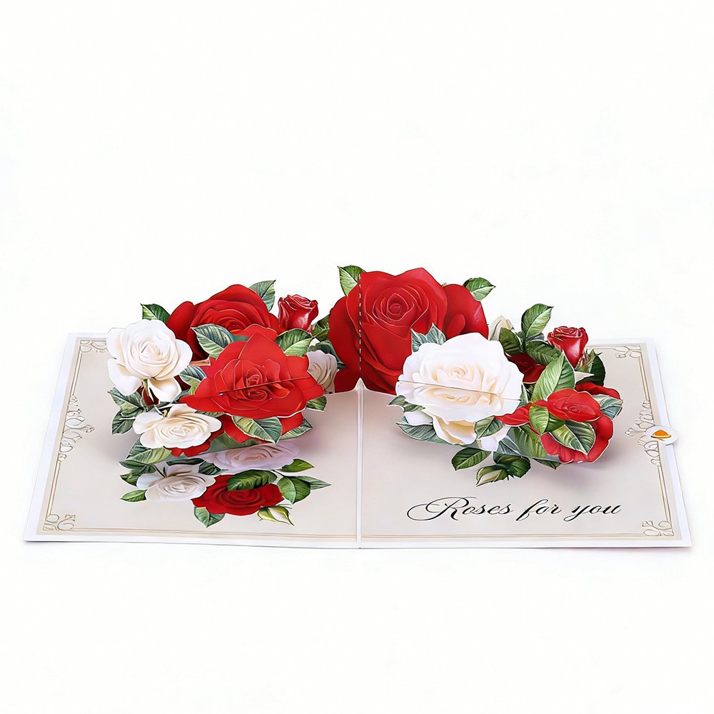 Red Rose Flip Pop Up Card