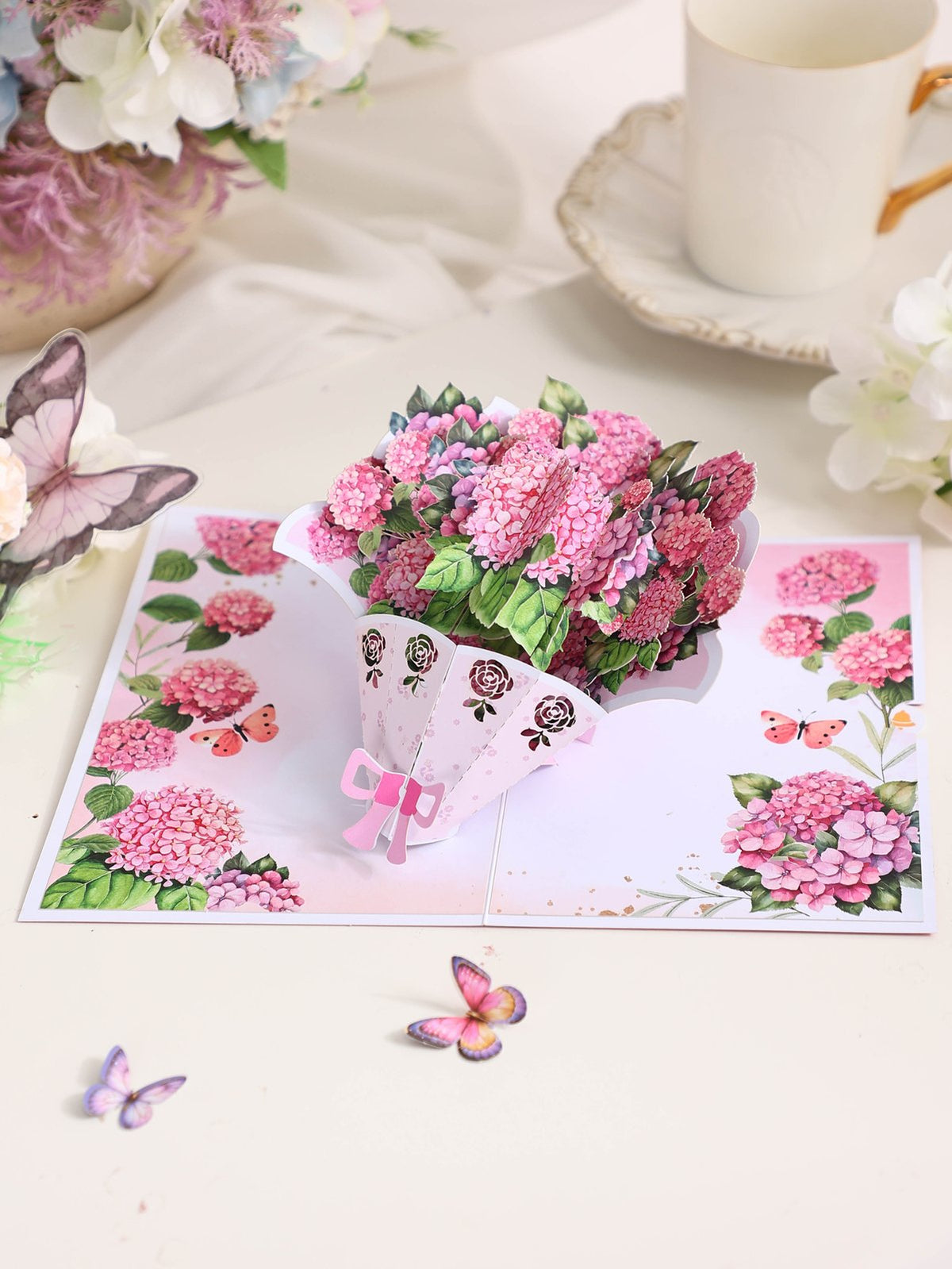 Hydrangea Bouquet 3D Pop Up Card
