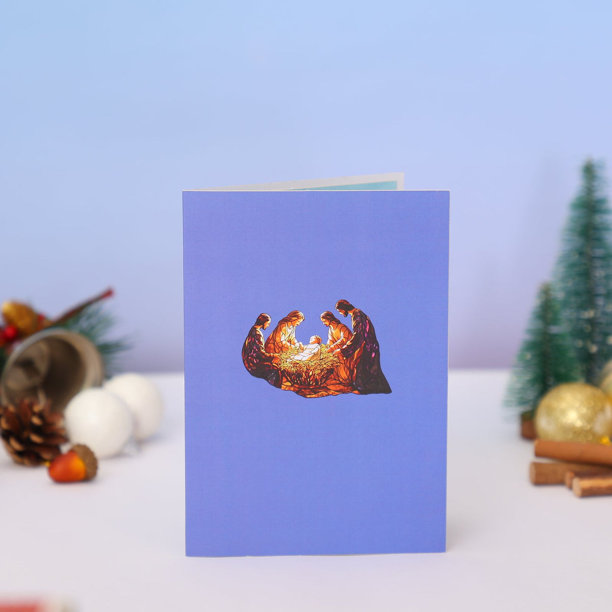 Nativity Stained Glass 3D Pop Up Card