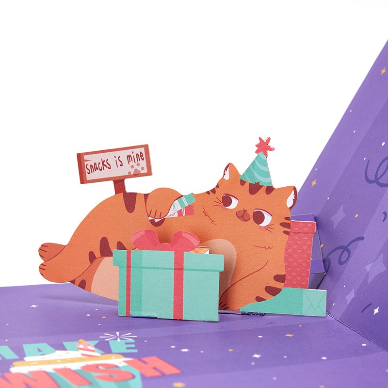 Purple Hamster Birthday 3D Pop Up Card