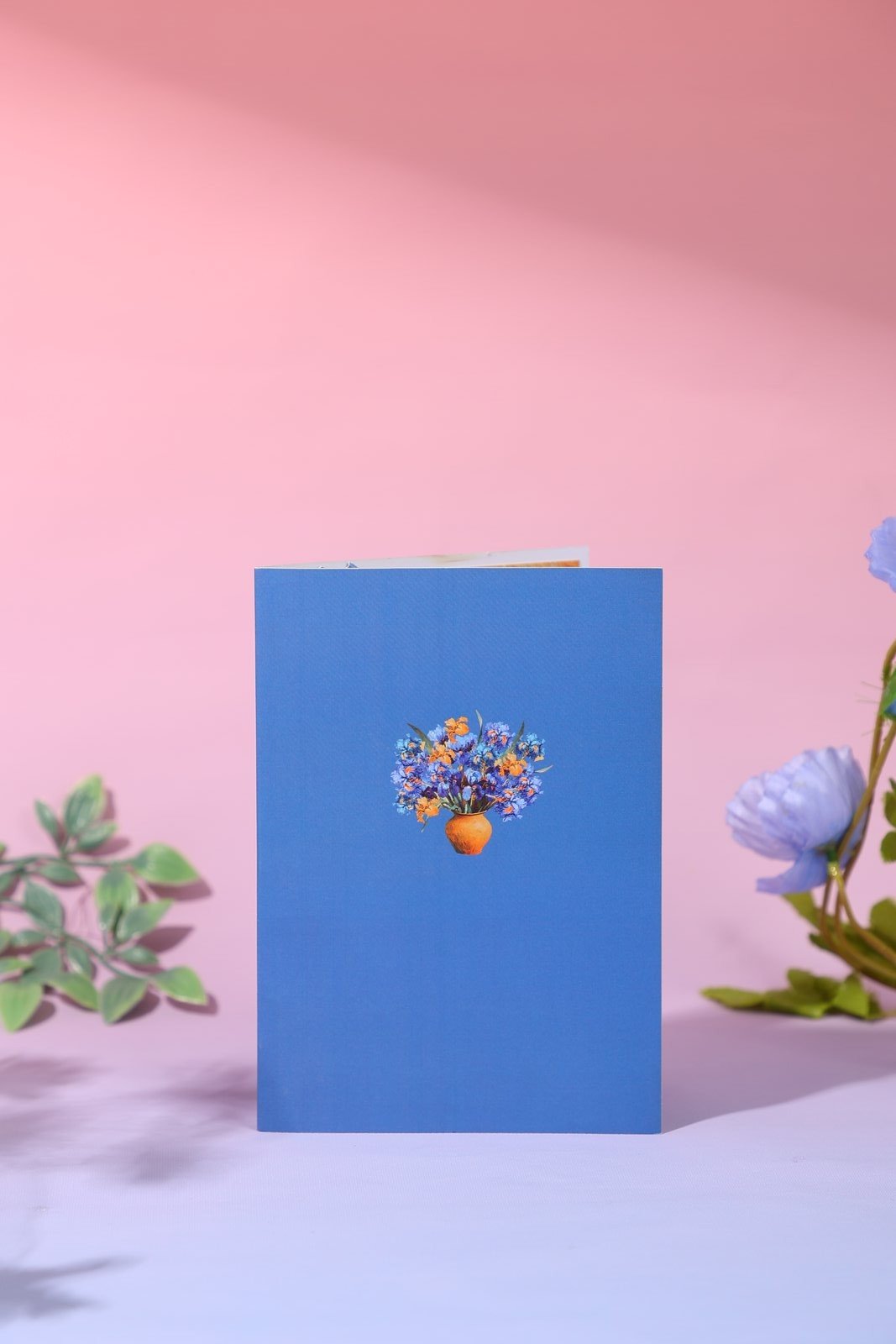 Blue Flower Bouquet Flip Pop Up Card