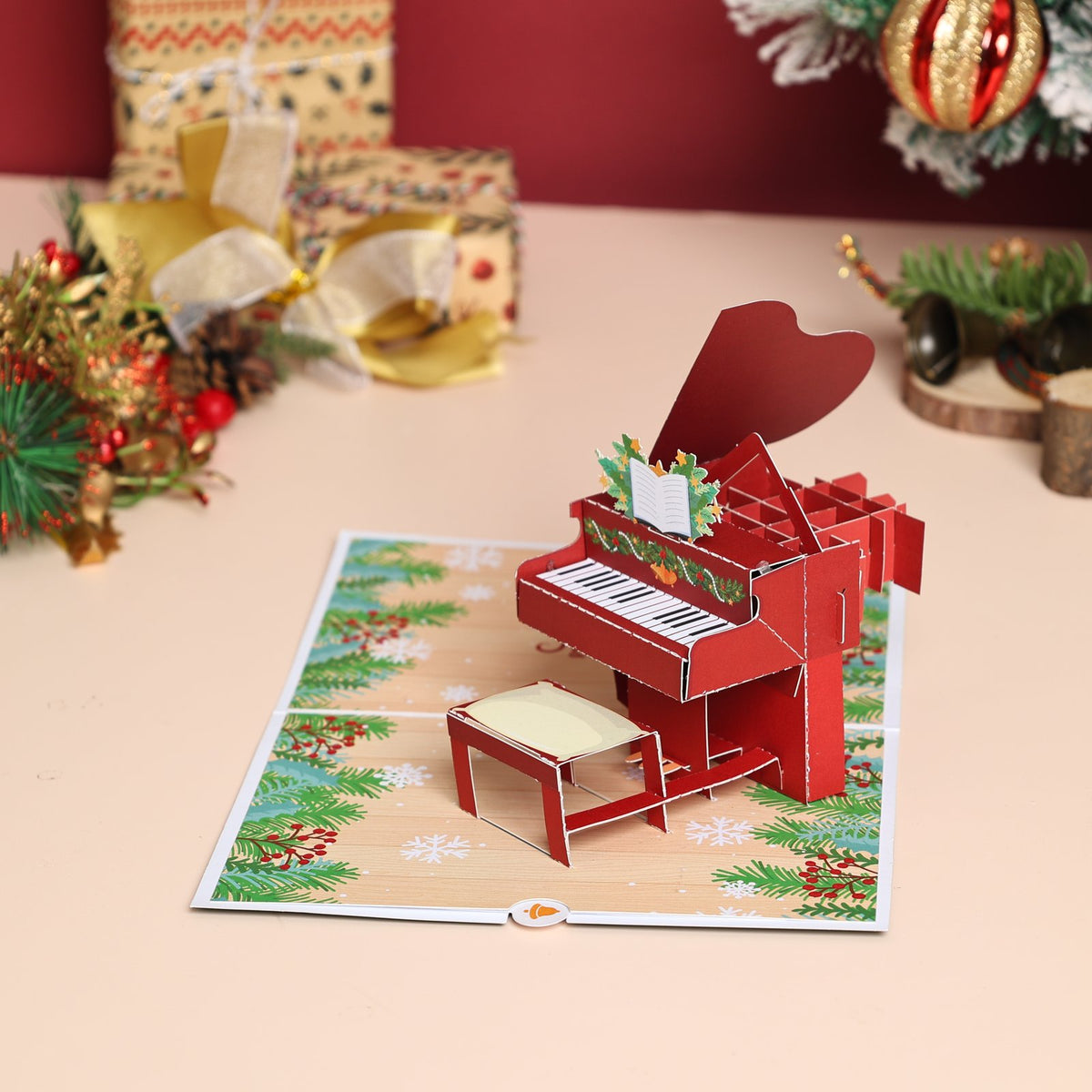 Christmas Piano Flip Pop Up Card