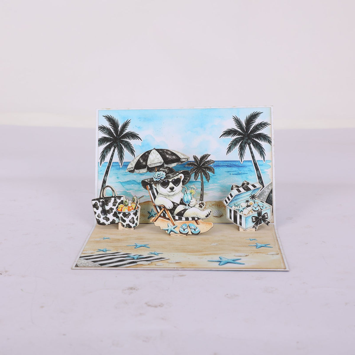 Beach Polar Bear 3D Pop Up Card
