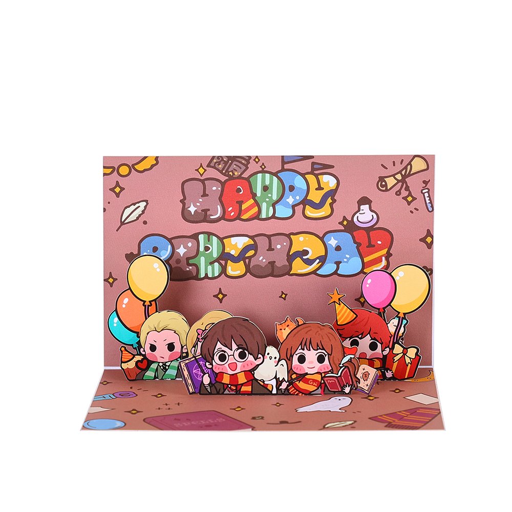 Burgundy Birthday Heart Flip Pop Up Card
