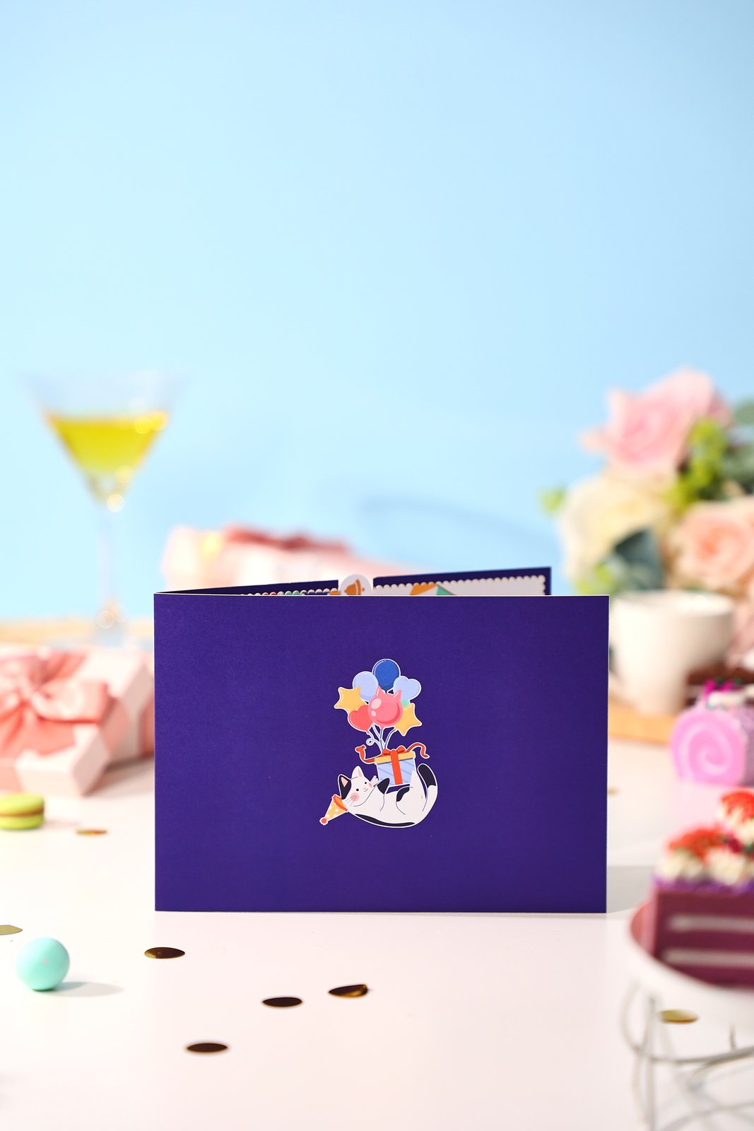 Cat Birthday Gift 3D Pop Up Card