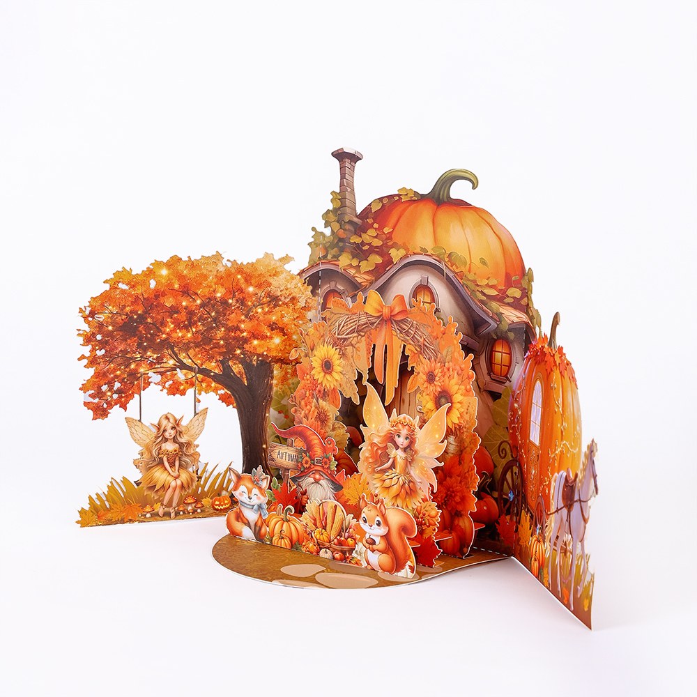 Thanksgiving Gnome Pumpkin Double Door Card