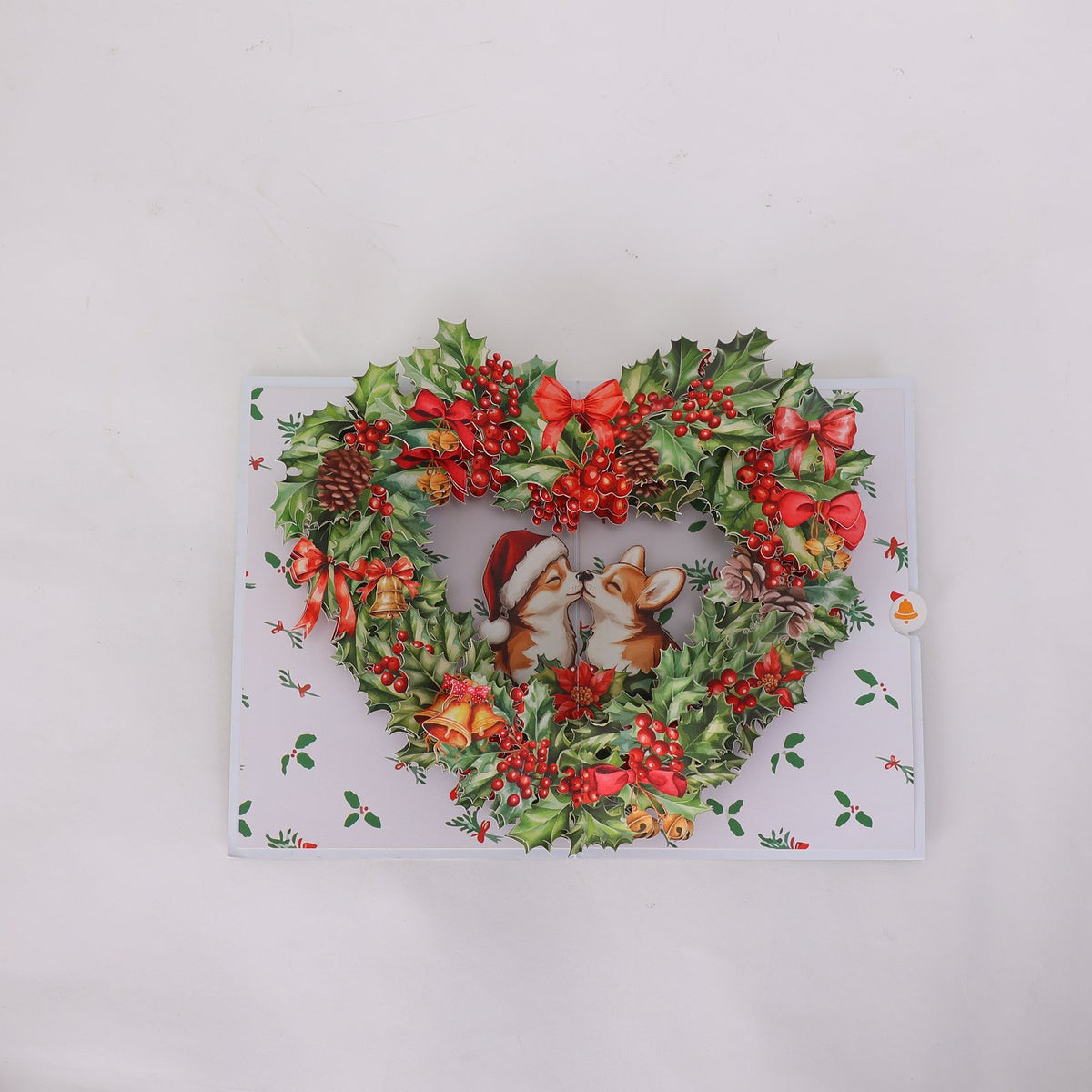 Christmas Floral Wreath 3D Pop Up Card