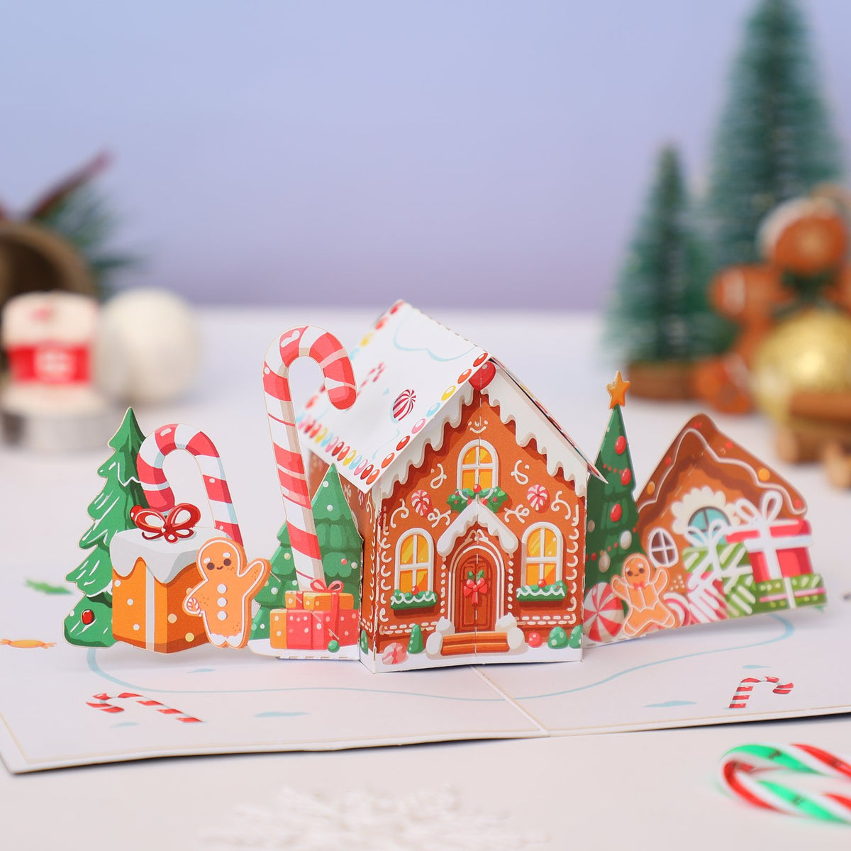 Gingerbread House Christmas Flip Pop Up Card