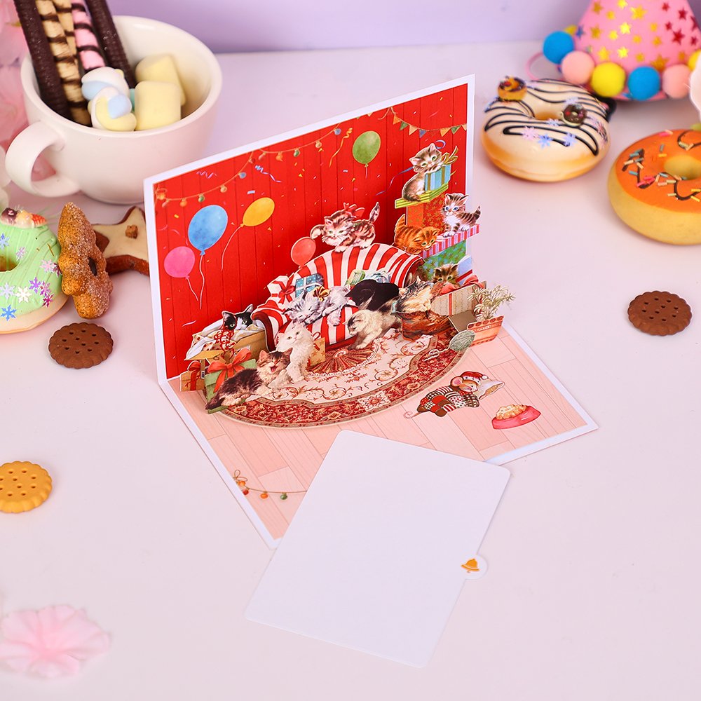 Circus Cat 3D Pop Up Card
