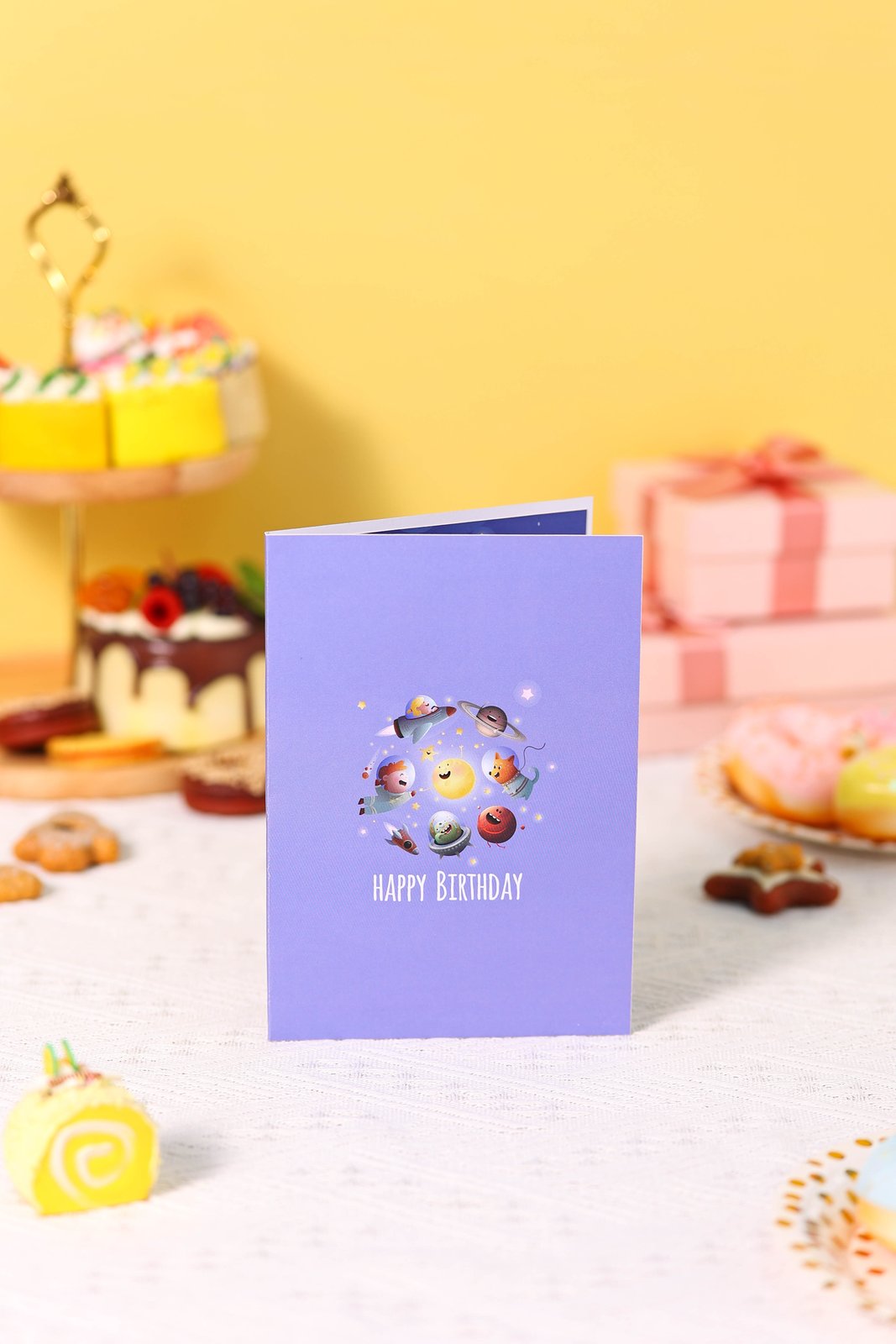 Space Animals Garden 3D Pop Up Card