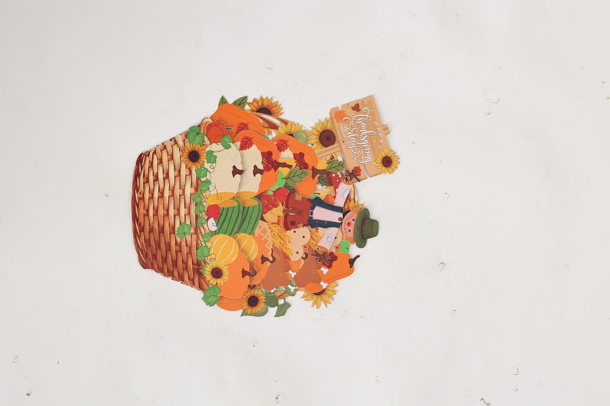 Thanksgiving Flower Basket 3D Pop Up Card