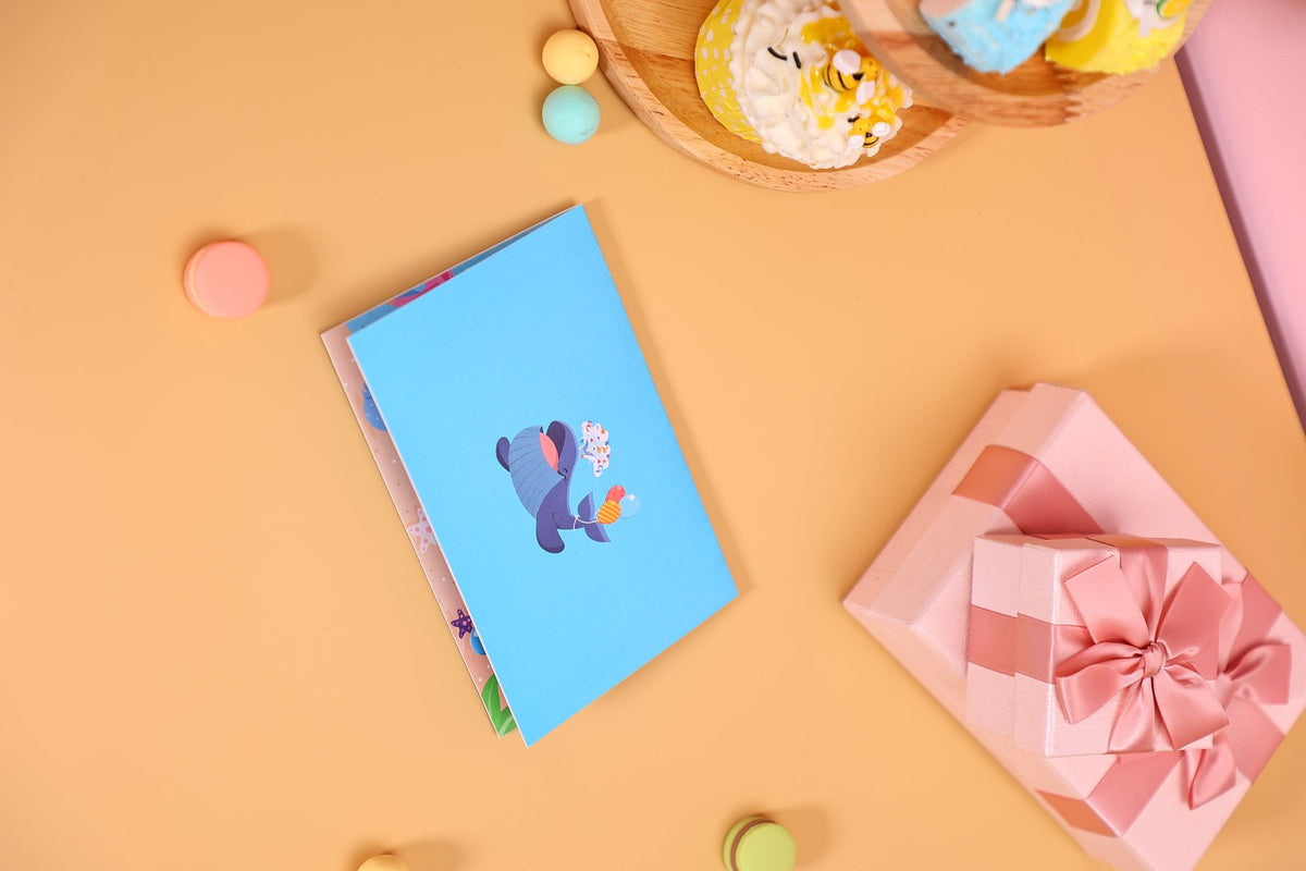 Whale 90° Birthday Greeting Card