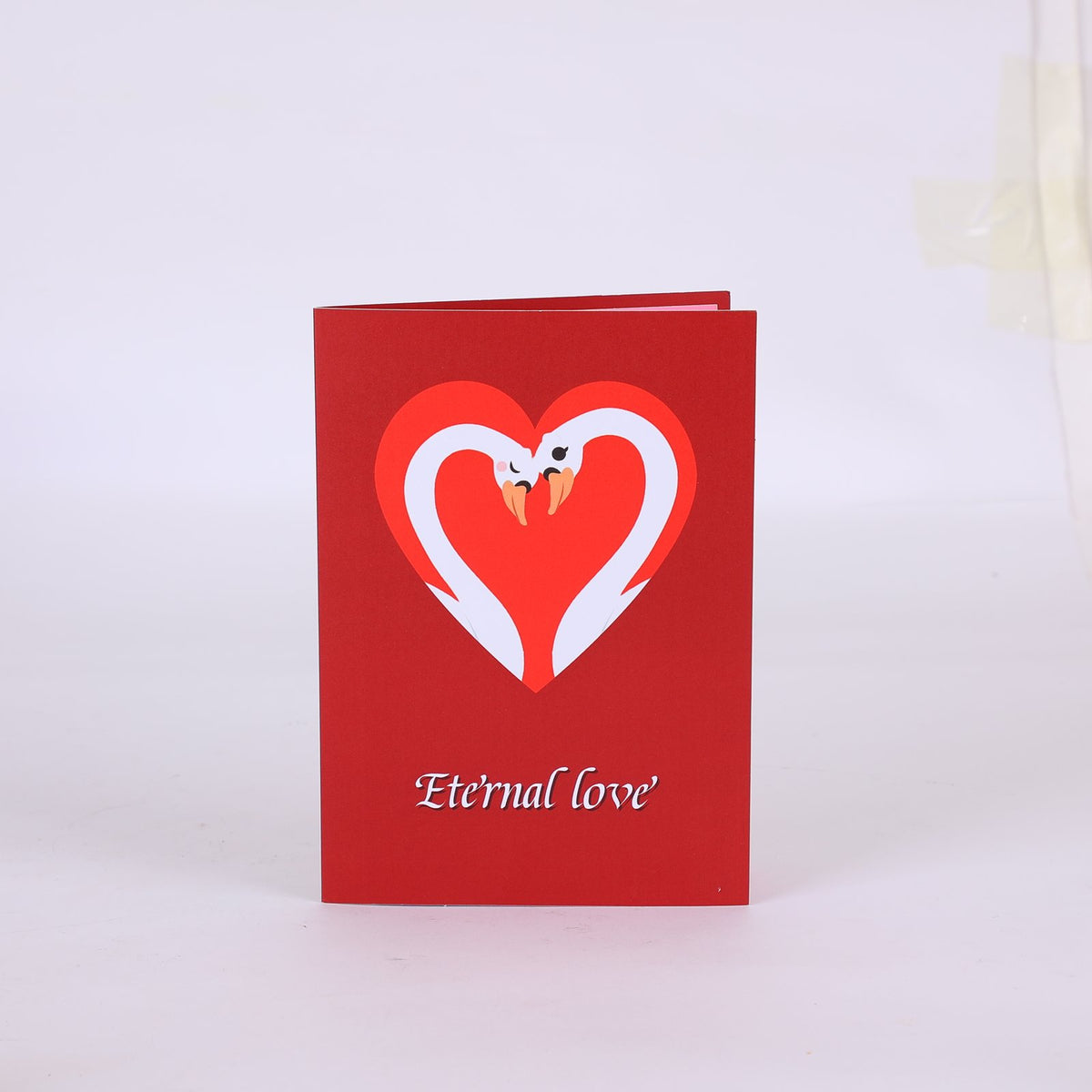 Heart Rose Swan Greeting Card