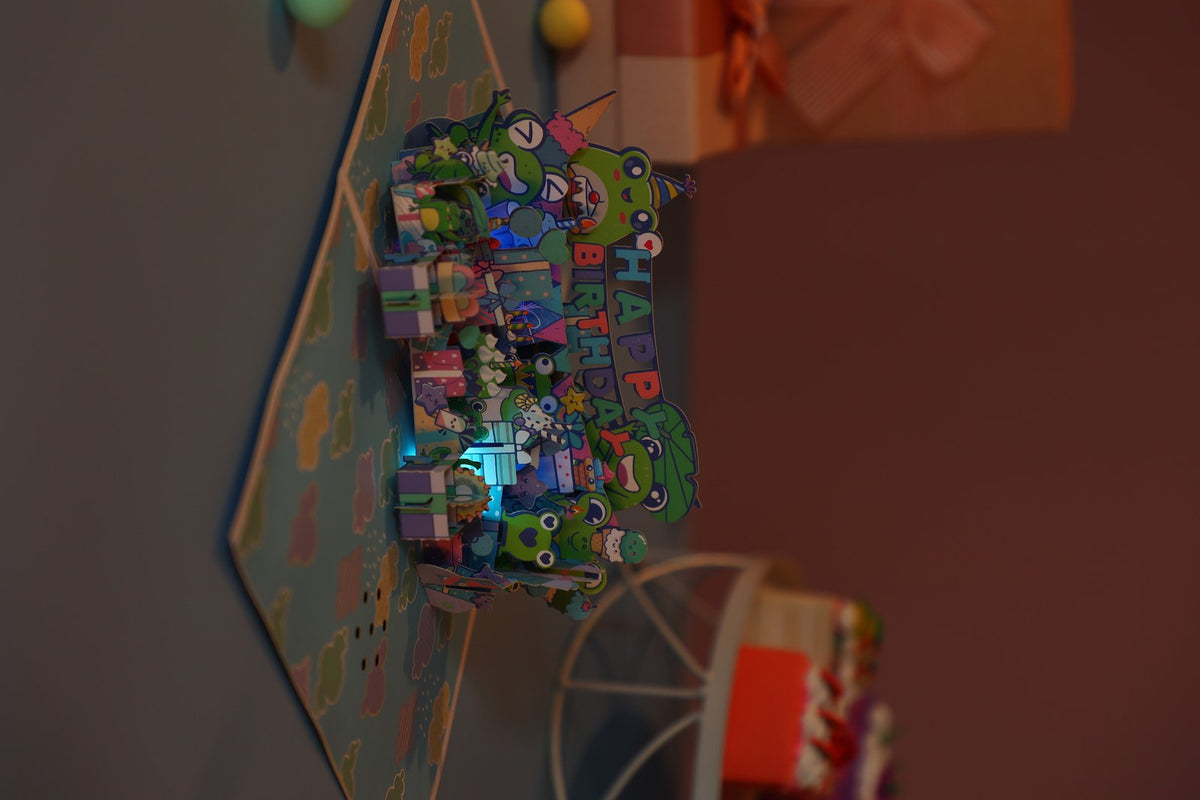 Birthday Frog Music 3D Pop Up Card