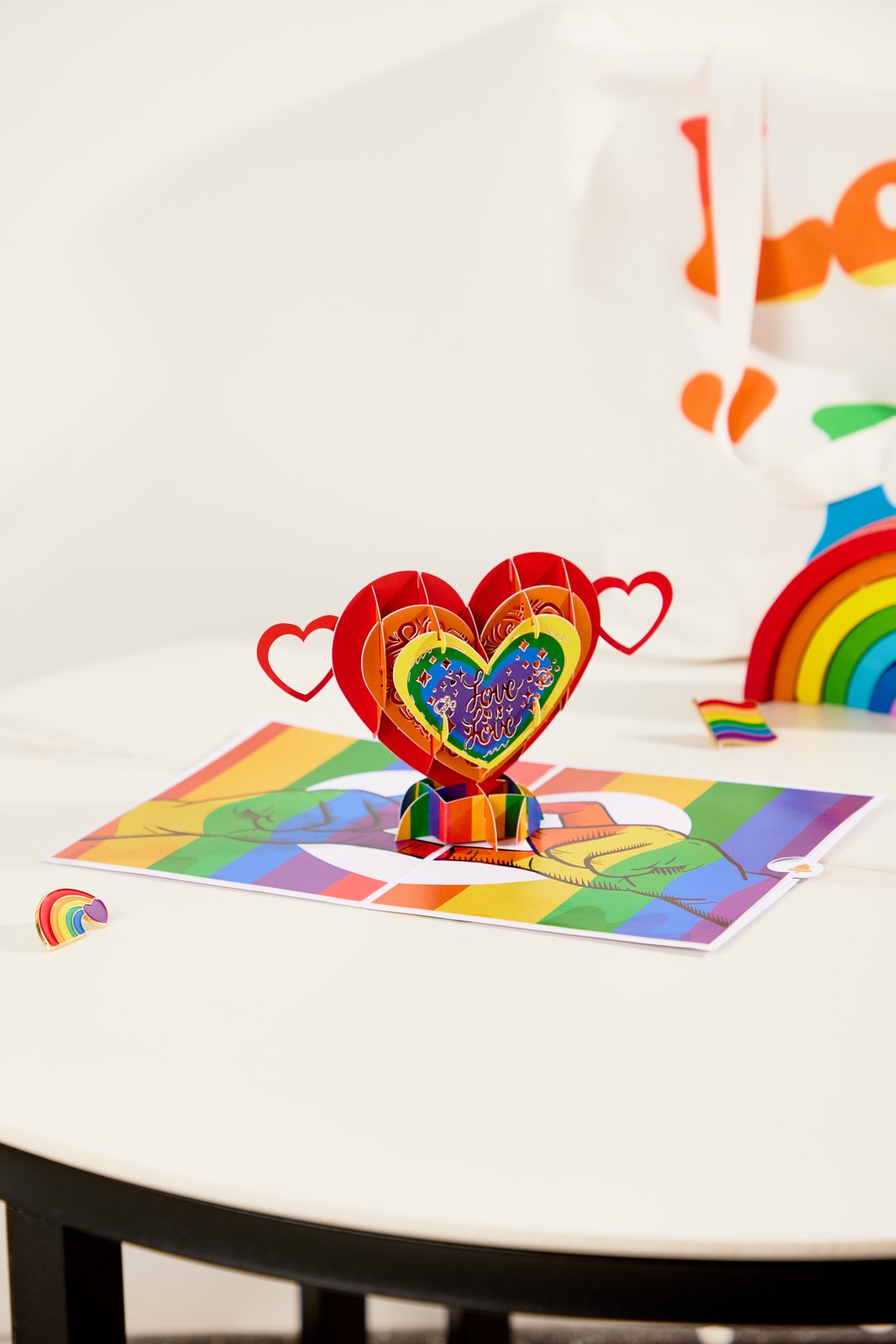LGBT Pride Heart 3D Pop Up Card