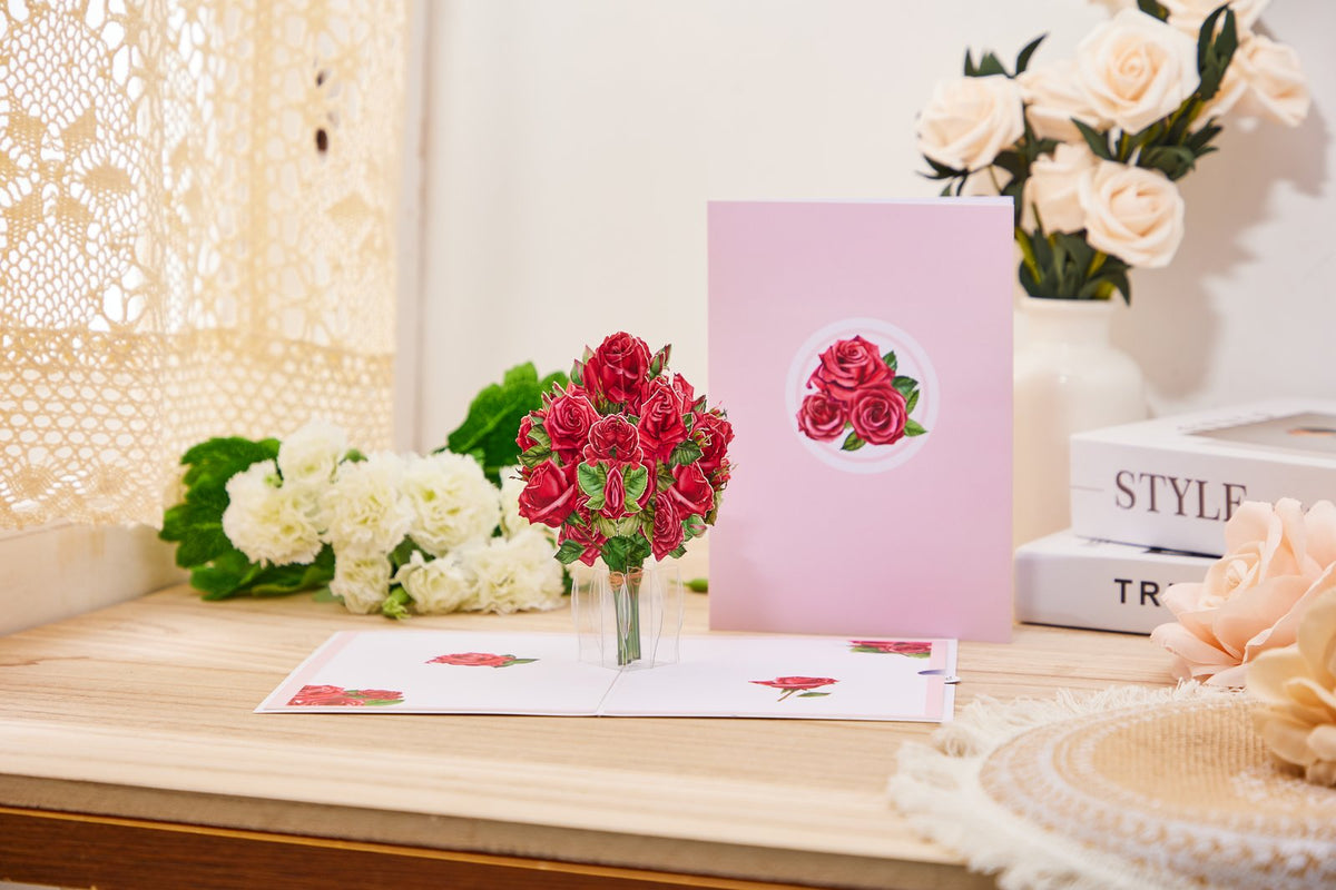 Rose Vase Pop Up Card