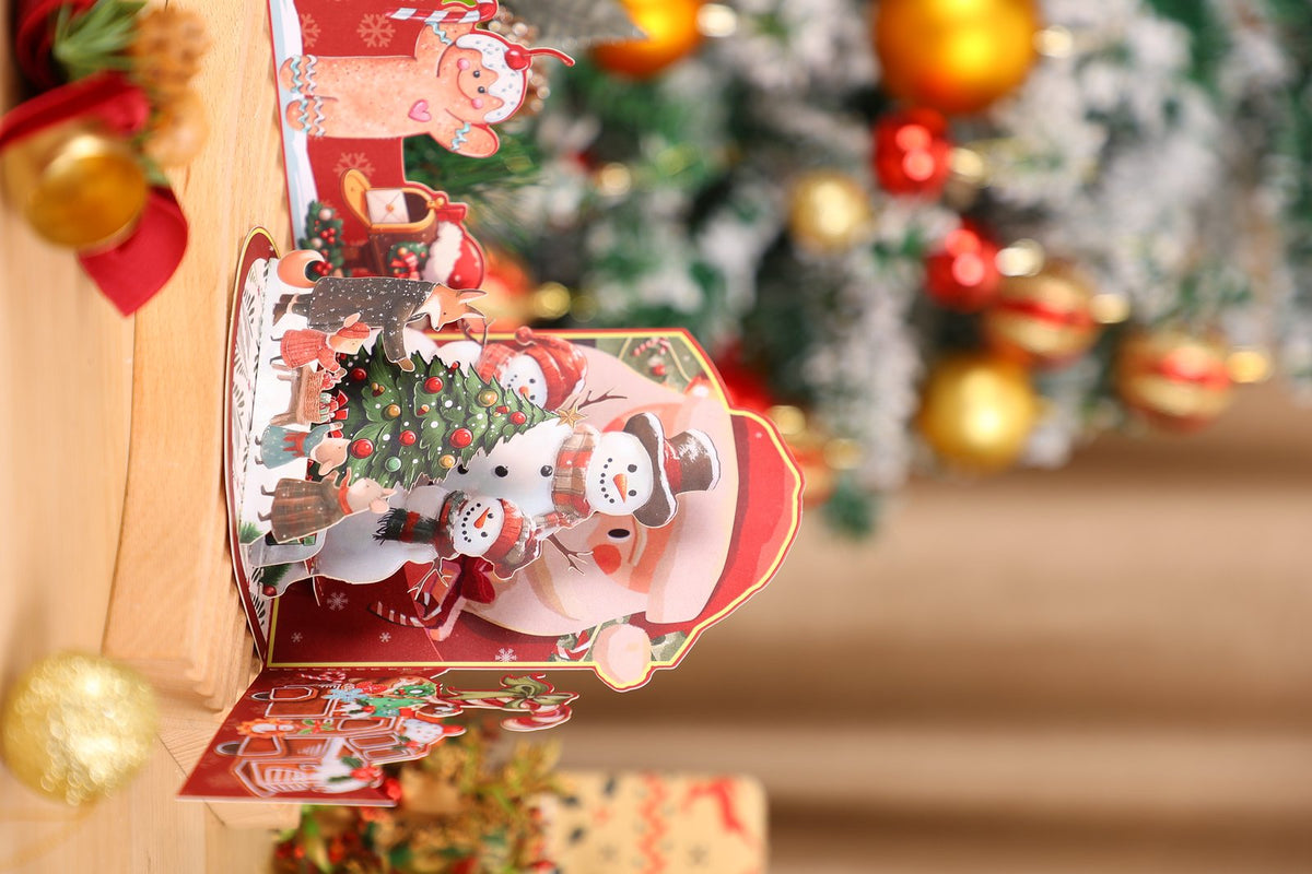 Christmas Snowman Family 3D Pop Up Card