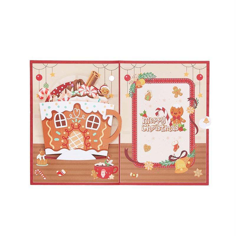Gingerbread House Cup 3D Pop Up Card