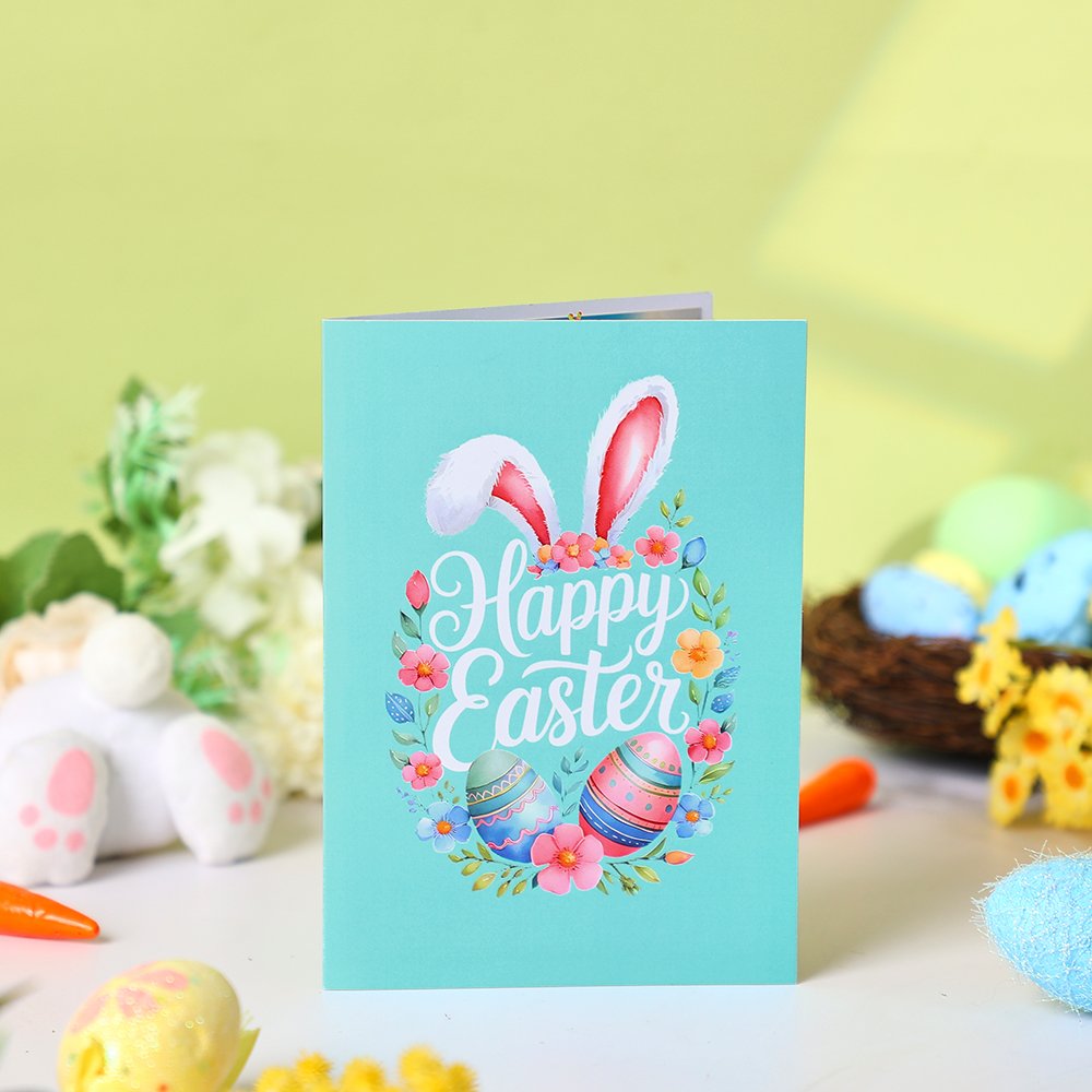 Easter Bunny Ears Flip Pop Up Card