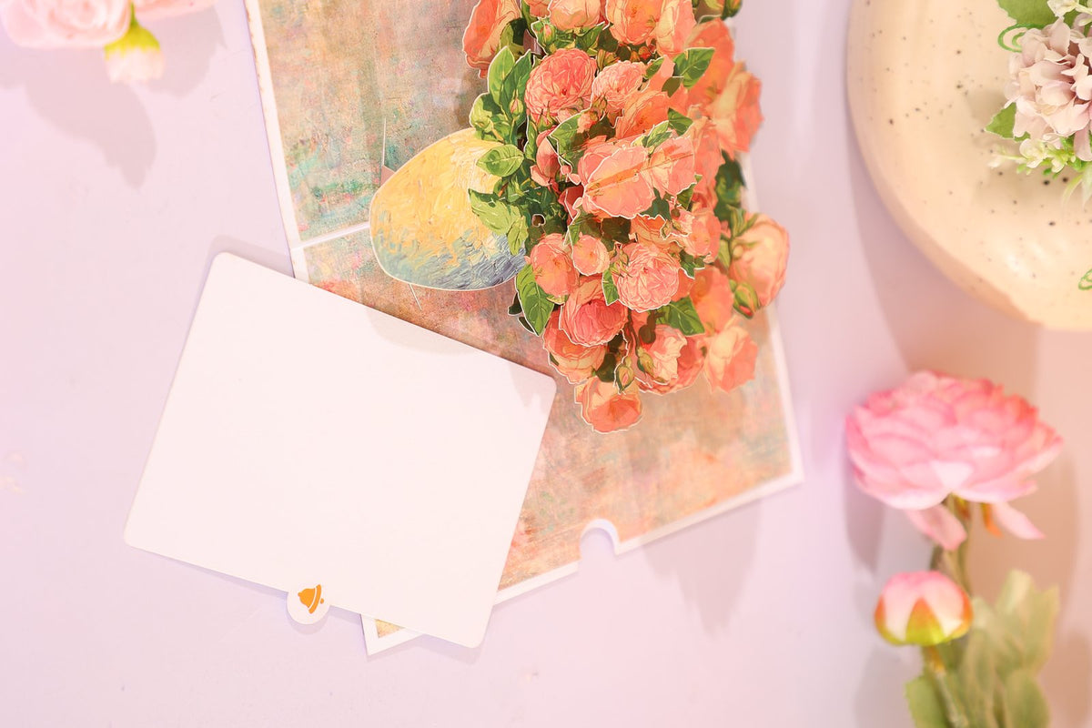 Pink Flower Bouquet Flip Pop Up Card