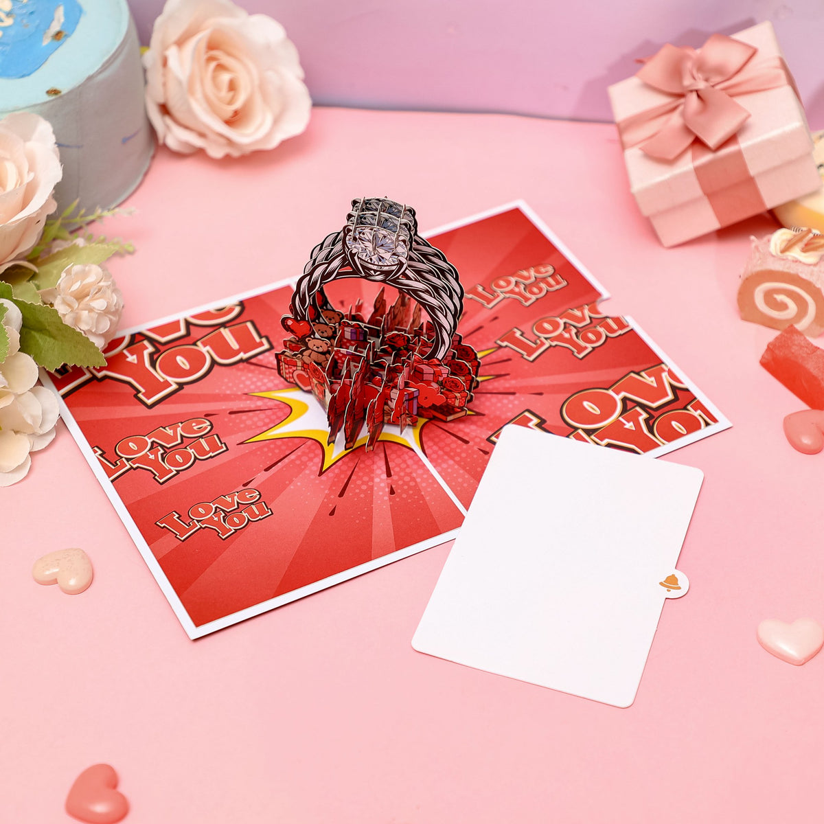 Valentine's Day Diamond Ring Gift Pop Up Card
