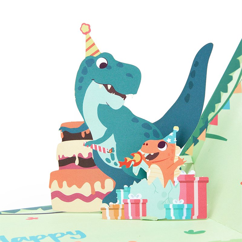 Double Door 3D Pop Up Card Dinosaur