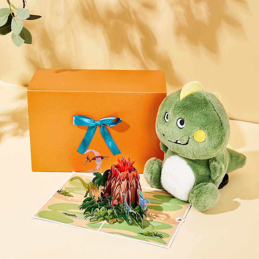 Dinosaur Greeting Card Plush Set