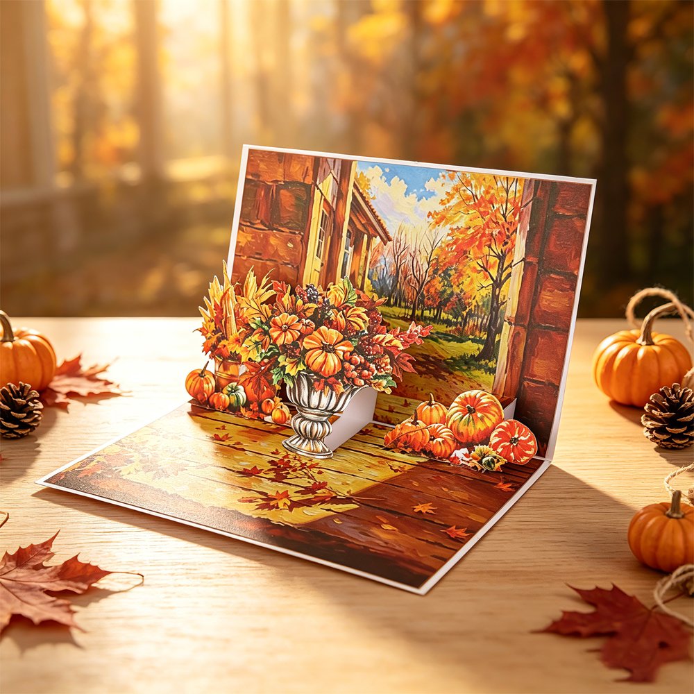 Autumn Thanksgiving 90° Greeting Card
