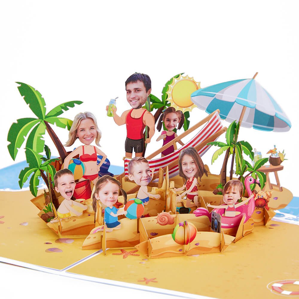 Tropical Beach 3D Pop Up Card