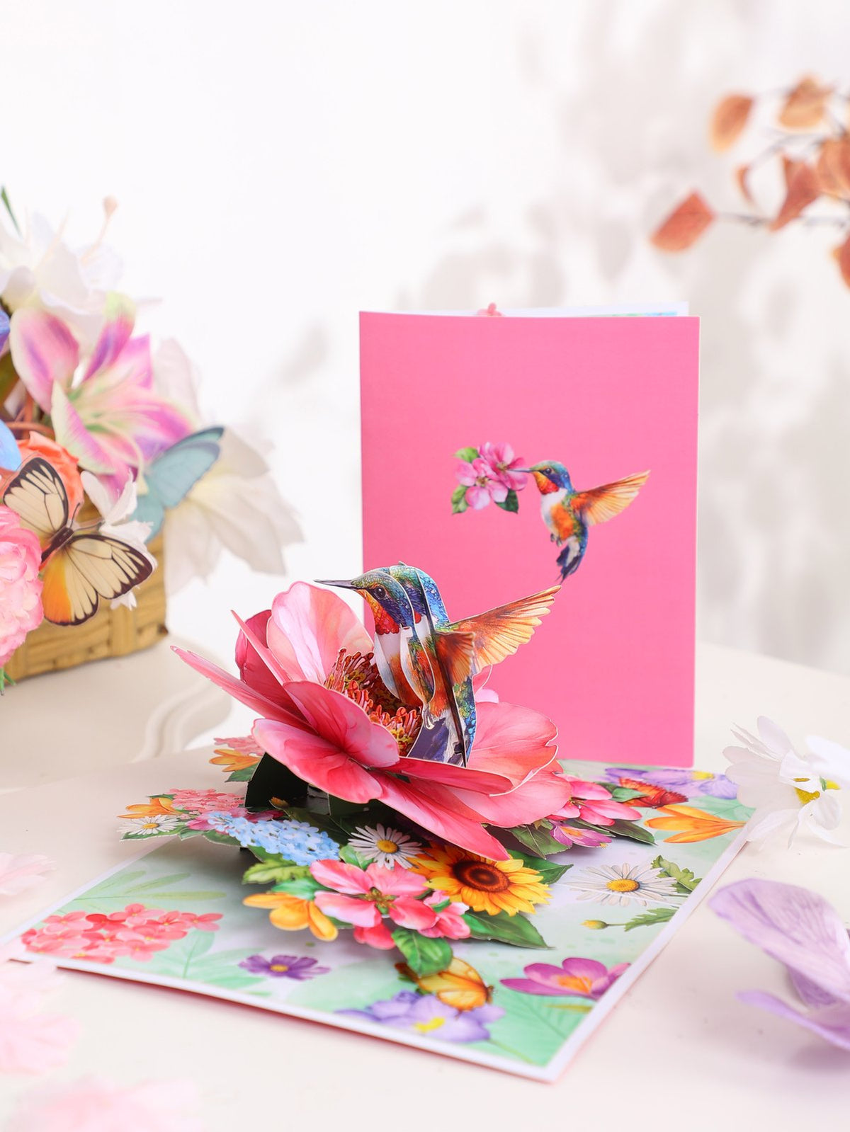Floral Hummingbird 3D Pop Up Card