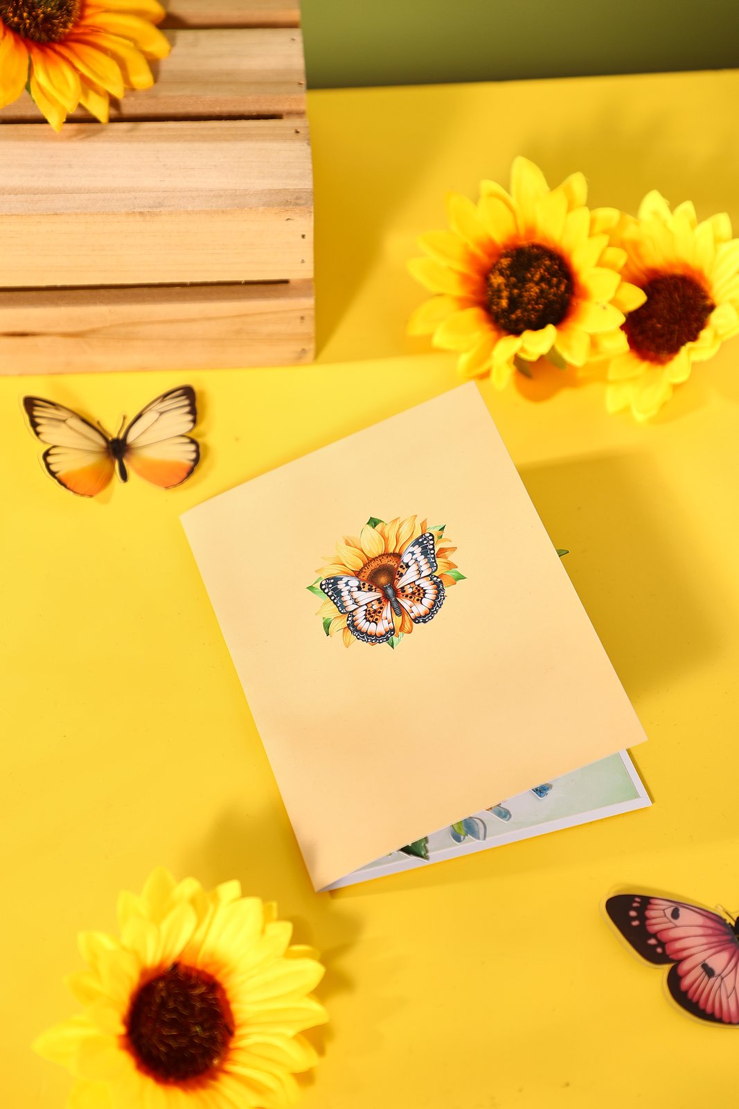 Sunflower Butterfly Greeting Card