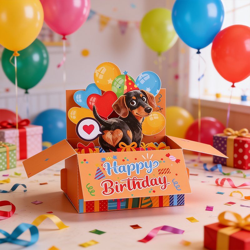 Dog Heart Birthday Greeting Card