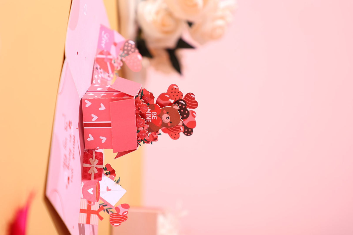 Valentine's Day Heart Bear Pop Up Card