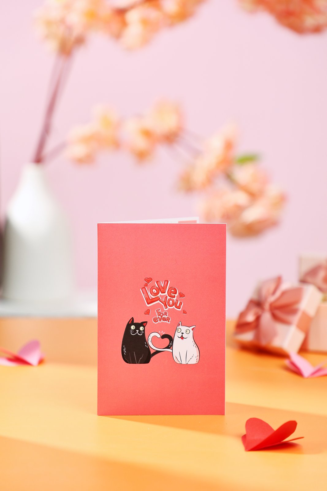 90° Valentine's Day Cat Greeting Card