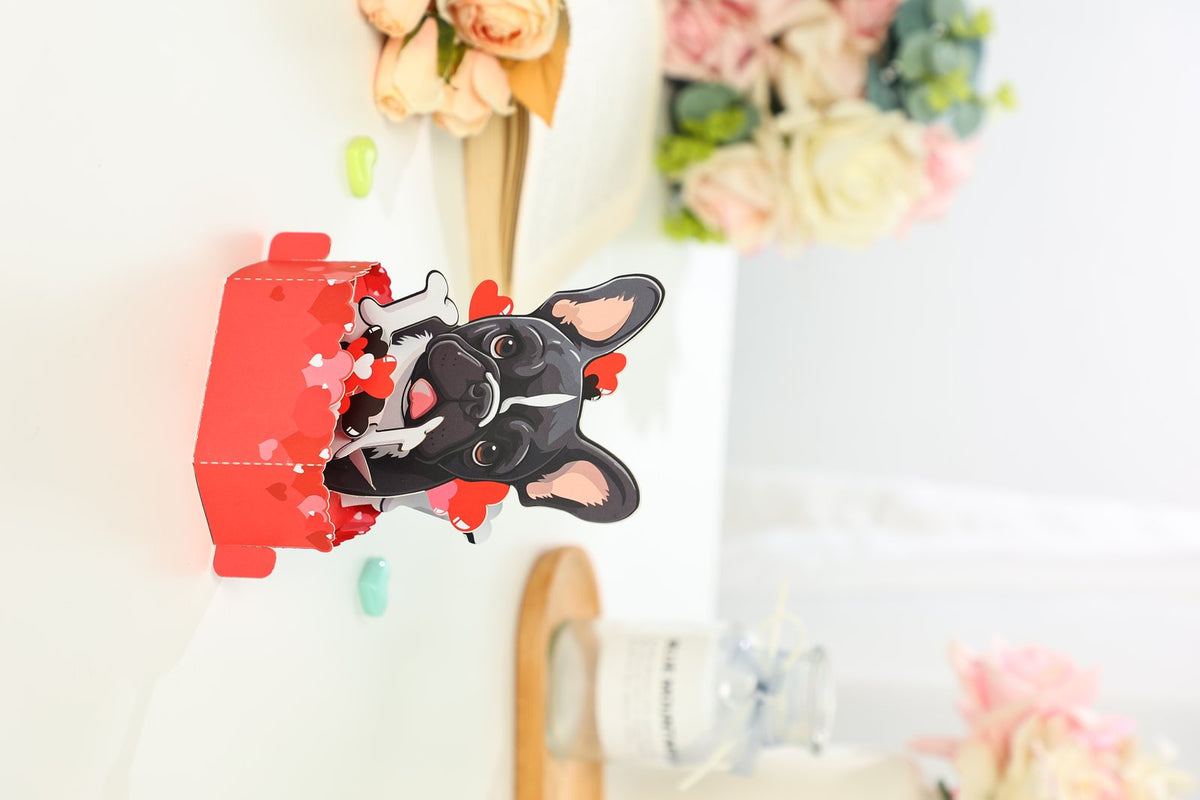 Valentine's Day French Bulldog Pop Up Card