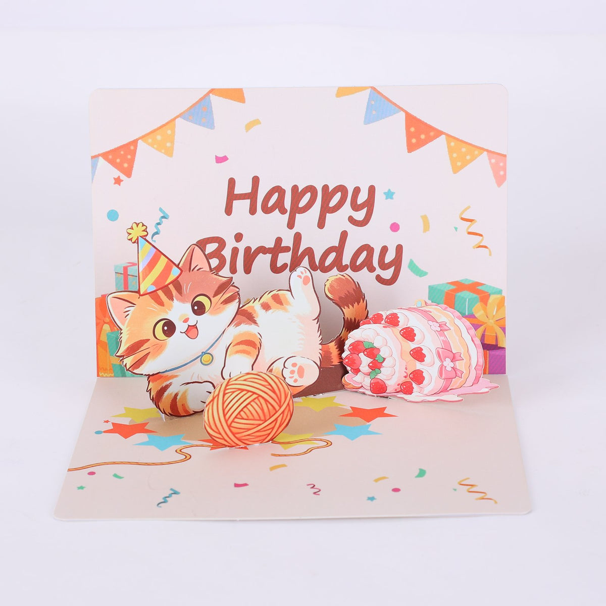 Egg Birthday Cat Greeting Card