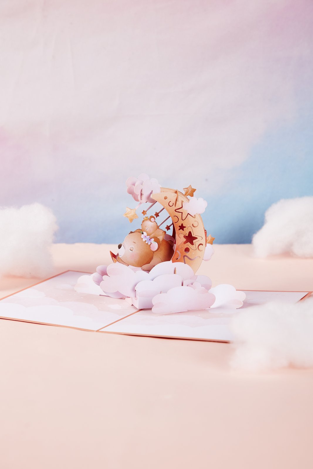 Crescent Moon Bear 3D Pop Up Card