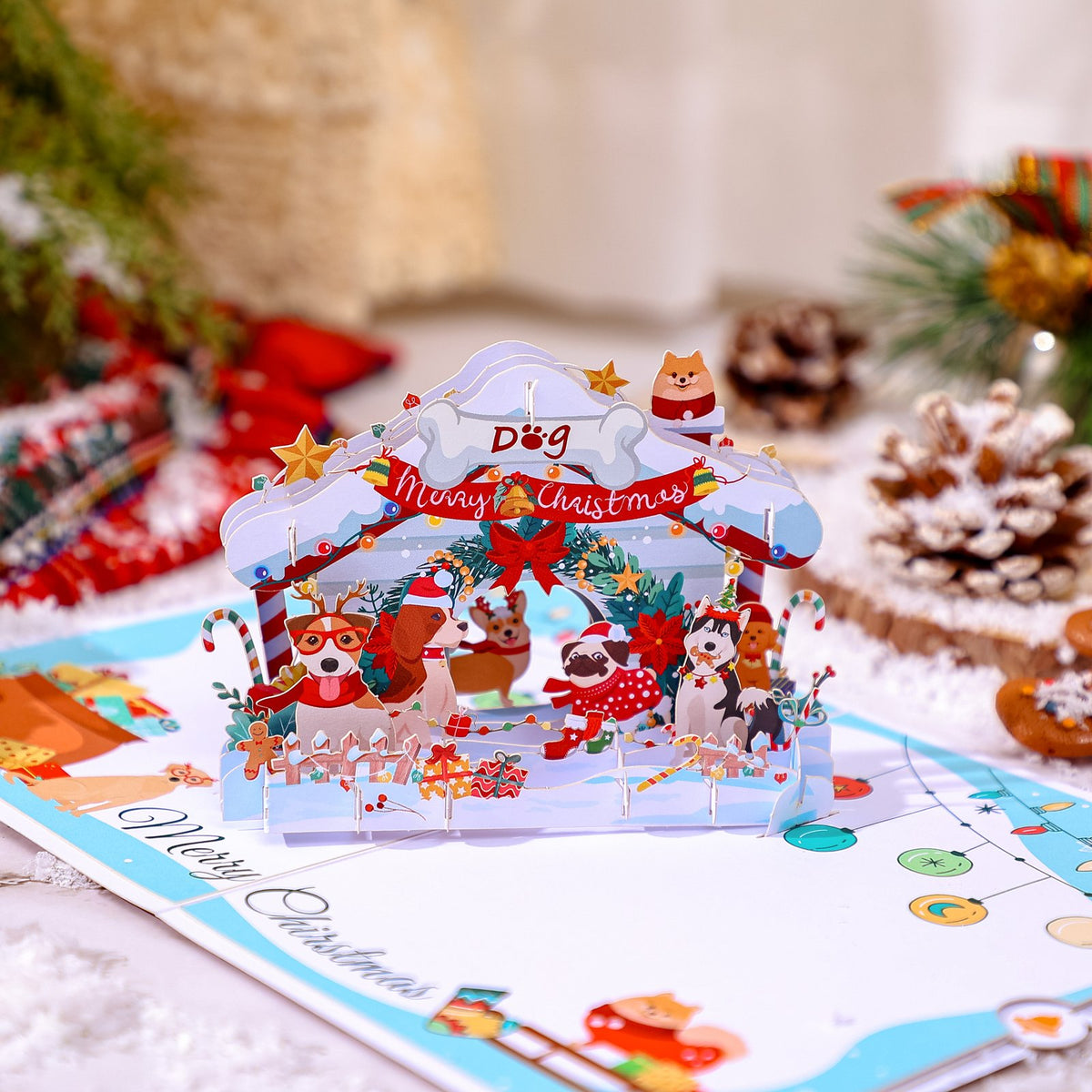 Christmas Dog 3D Pop Up Card