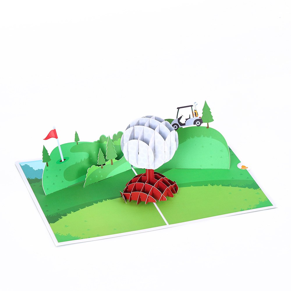 Golf Course 3D Pop Up Greeting Card