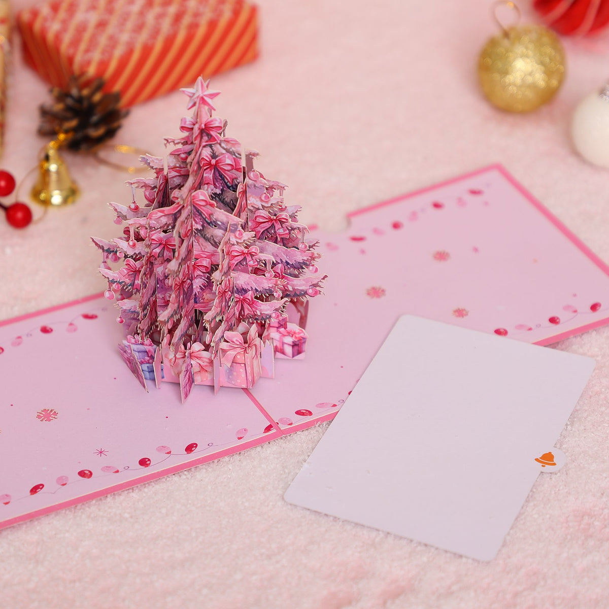 Pink Christmas Tree Greeting Card