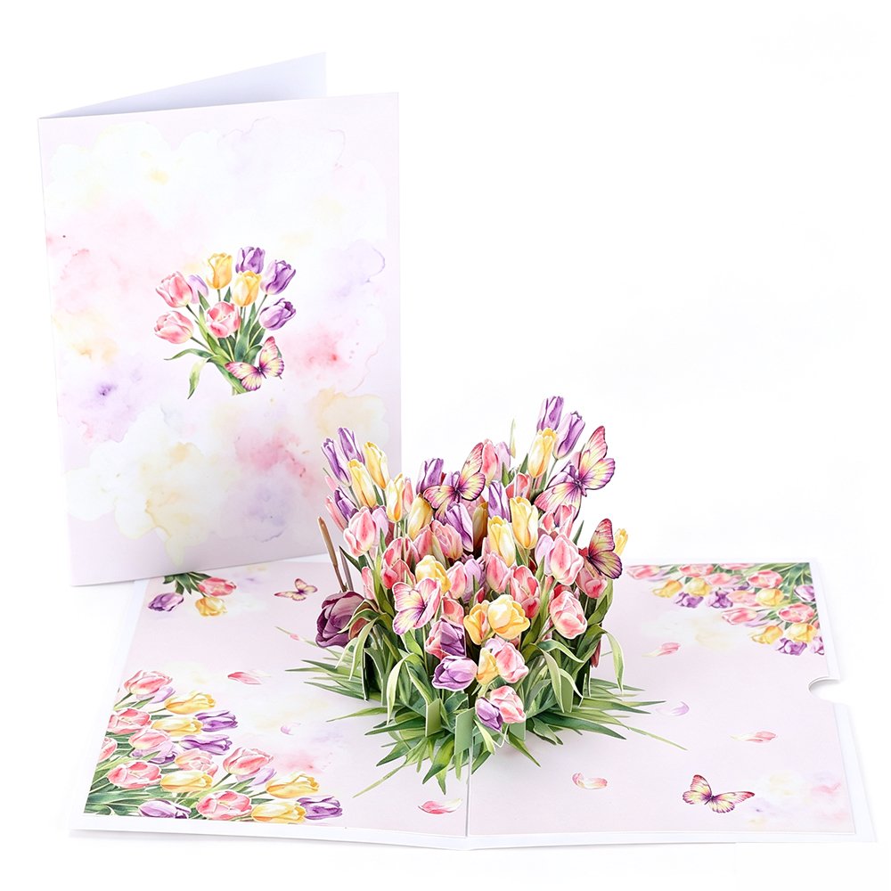 Tulip Butterfly Flowering Shrubs Greeting Card