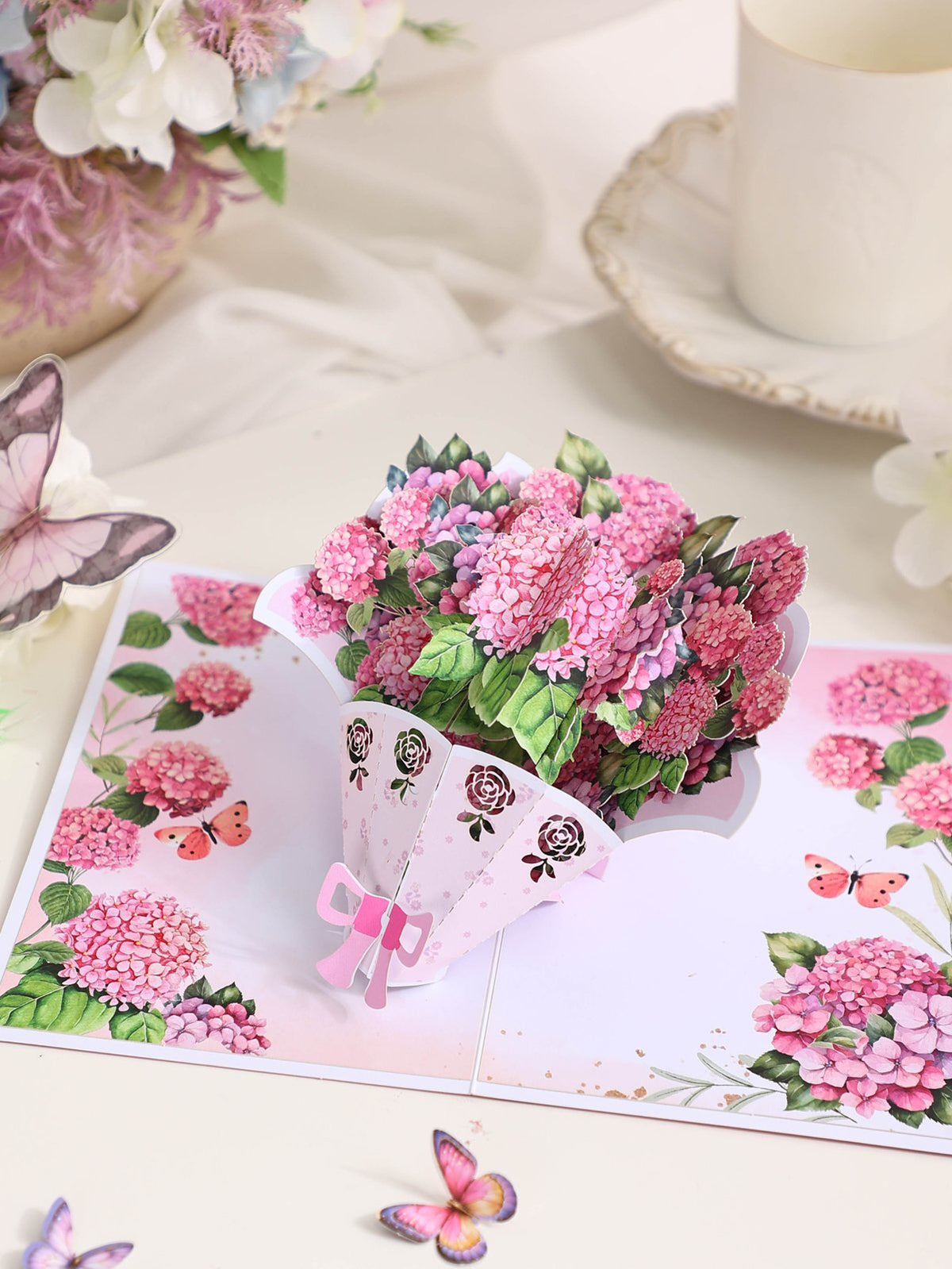 Hydrangea Bouquet 3D Pop Up Card