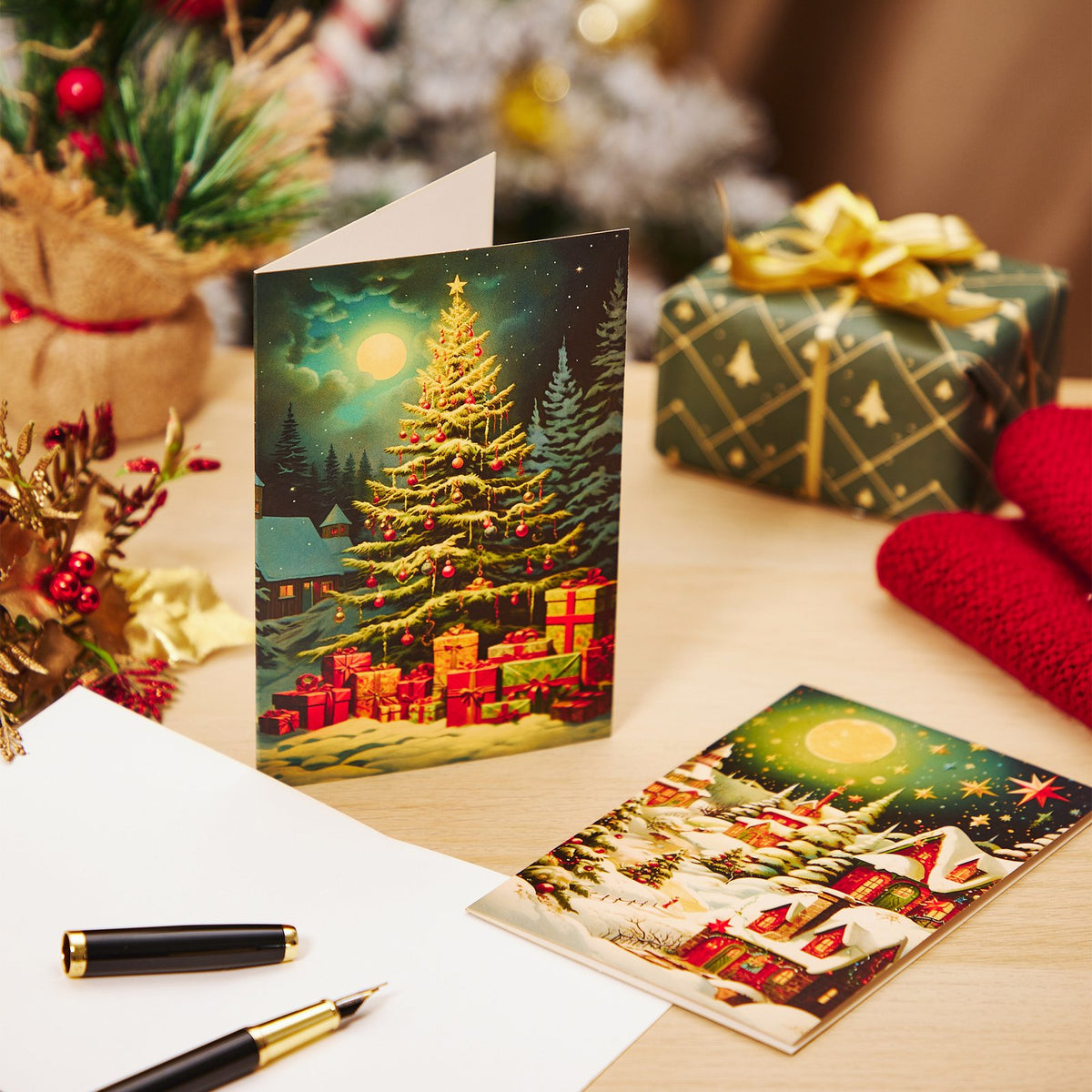 Christmas Vintage Flat Greeting Card