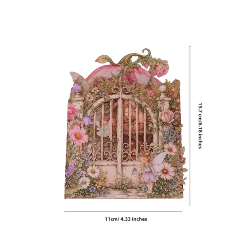 Pink Butterfly Fairy Double Door Card