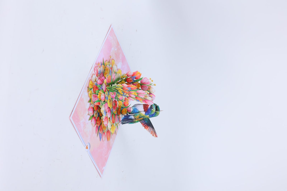Tulip Hummingbird Greeting Card