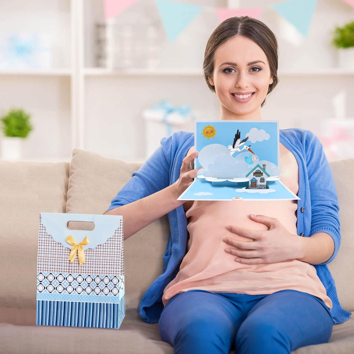 Stork Baby Announcement 3D Pop Up Card