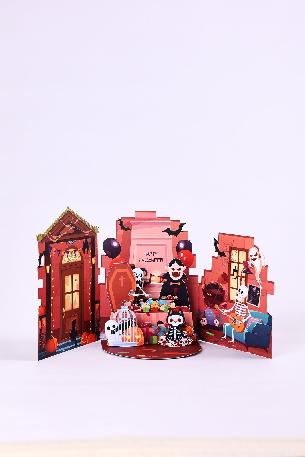 Halloween Haunted House Double Door Pop Up Card