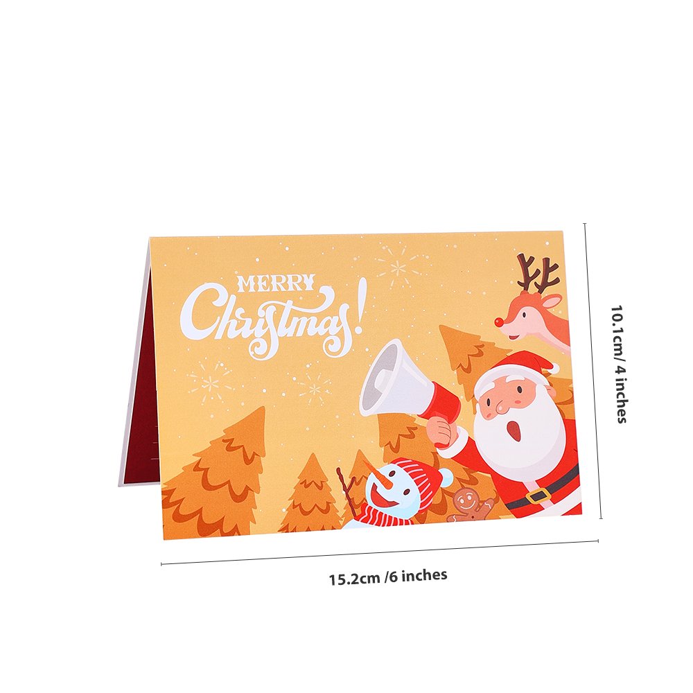 Santa Claus Trumpet Flip Pop Up Card Orange