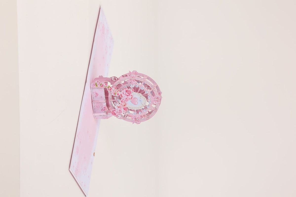 Pink Rose Ferris Wheel Pop Up Card